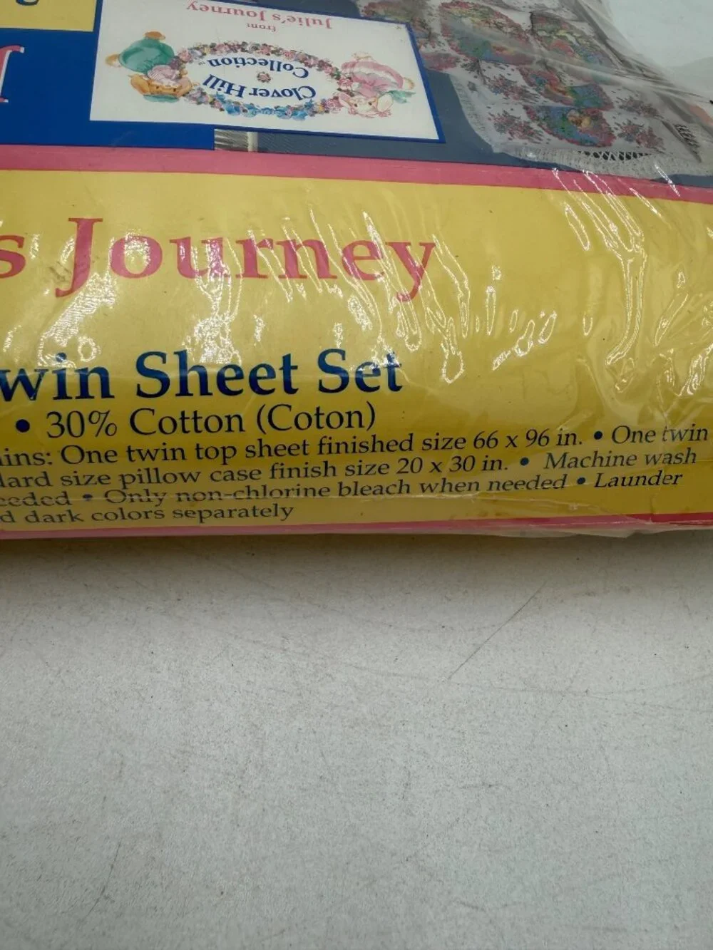 Vintage Julies Journey 3 Piece Twin Sheet Set Floral Print Made In USA
